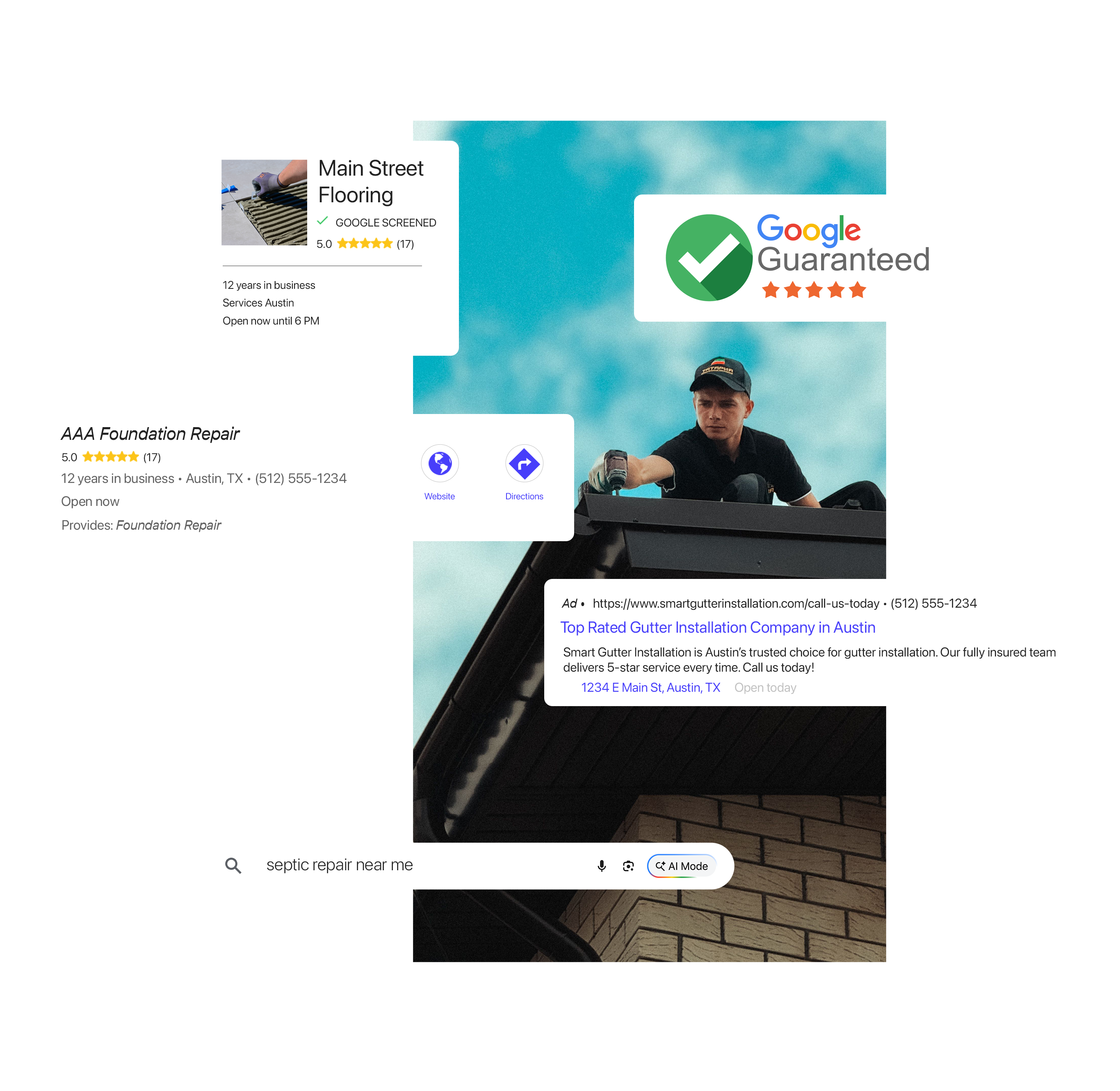 Austin SEO Labs helps home service businesses rank #1 in Google Map Pack, Google Business Profile, and AI recommendations